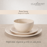 Set Vajilla 12 Piezas Crema Clairmont 1 un