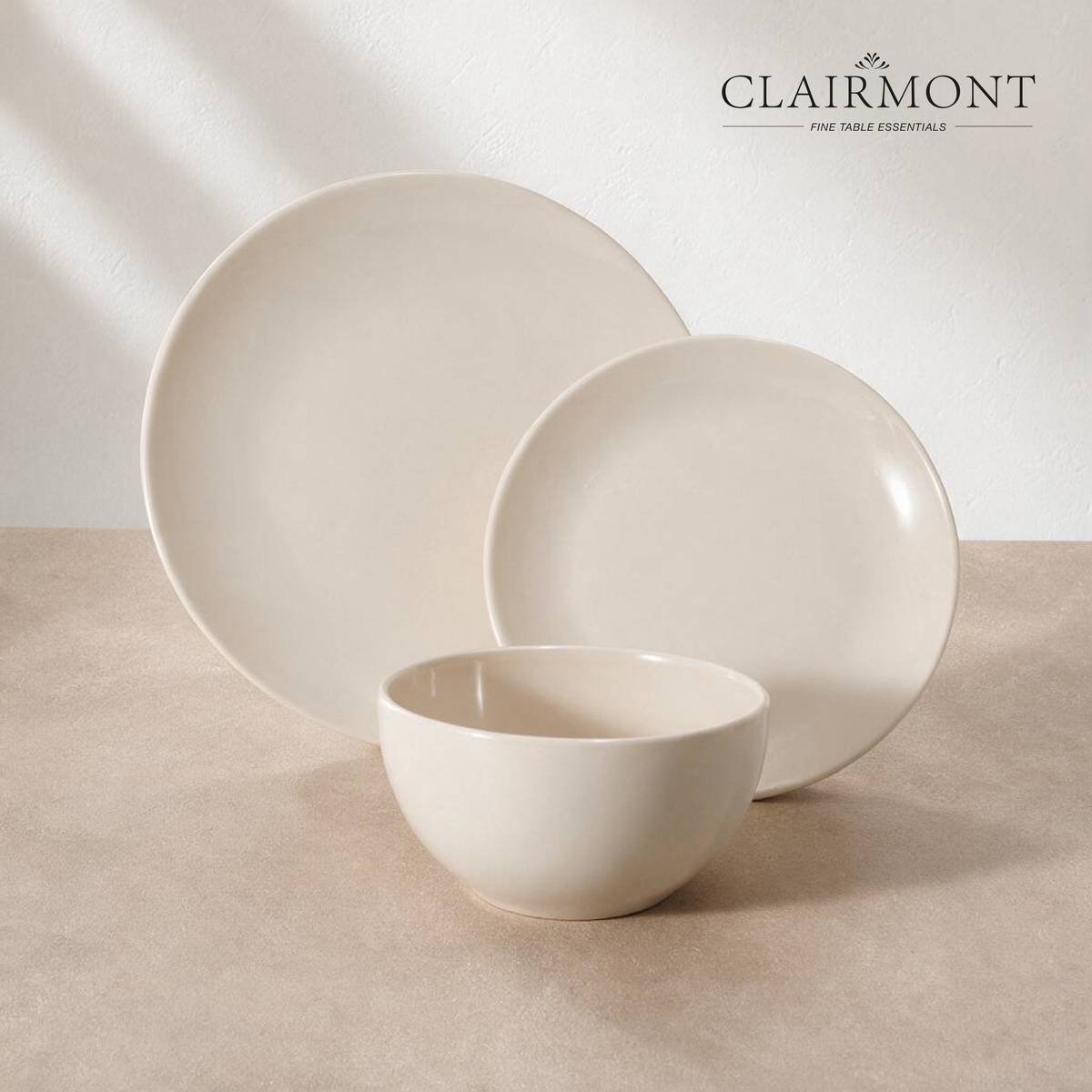Set Vajilla 12 Piezas Crema Clairmont 1 un