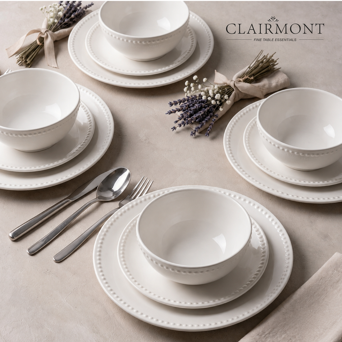 Set Vajilla 12 Piezas Perla Clairmont 1 un