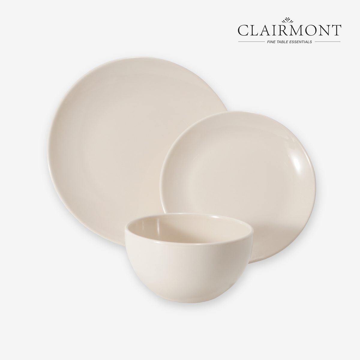 Set Vajilla 12 Piezas Crema Clairmont 1 un