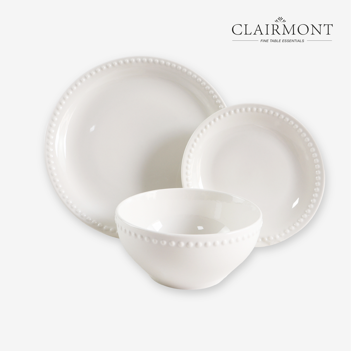 Set Vajilla 12 Piezas Perla Clairmont 1 un