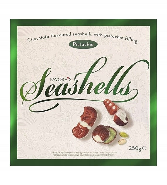 Chocolates Sea Shell Belga con Pistacho Favora's 250 g