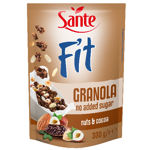 Granola Fit Frutos Secos Cacao Sin Azúcar Sante 300 g