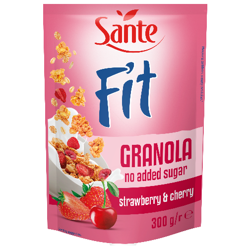 Granola Fit Frutilla Cereza Sin Azúcar Sante 300 g