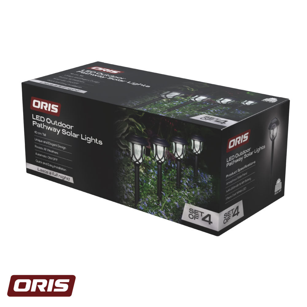 Set 4 Luces Solares Estaca Patio 40 cm Oris 1 un