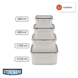 Set 4 Contenedores de Almacenamiento con Colador Storeware 1 un