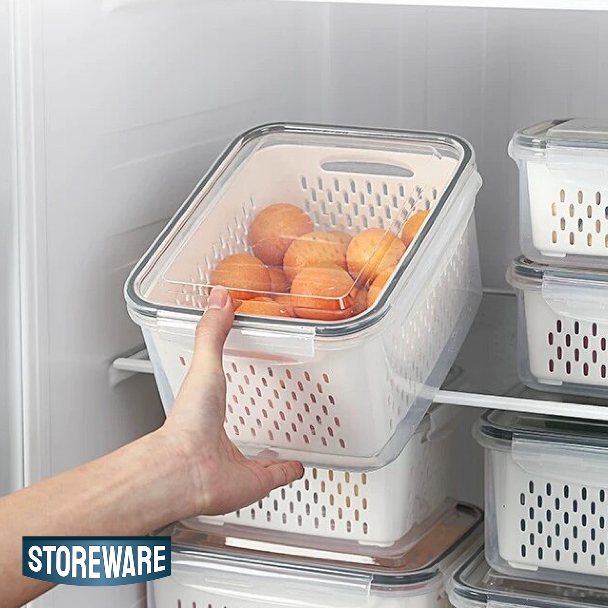 Set 4 Contenedores de Almacenamiento con Colador Storeware 1 un
