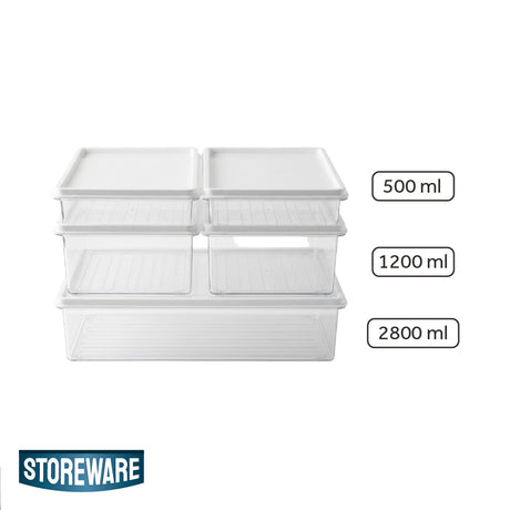 Set Contenedores para Refrigerador y Congelador 5 Piezas Storeware 1 un