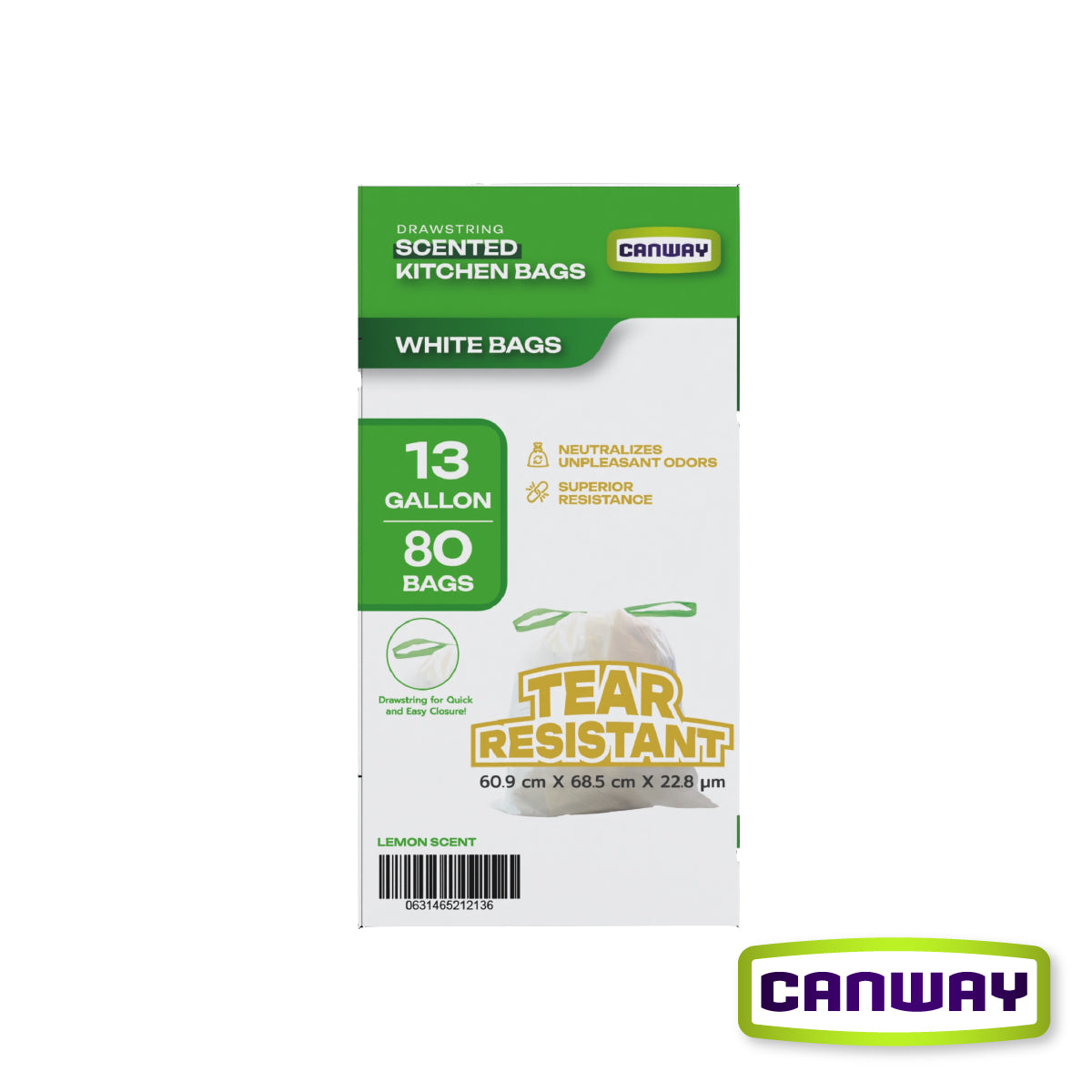 Bolsas Basura Cocina Aromatizadas 61 x 68 cm Canway 80 un