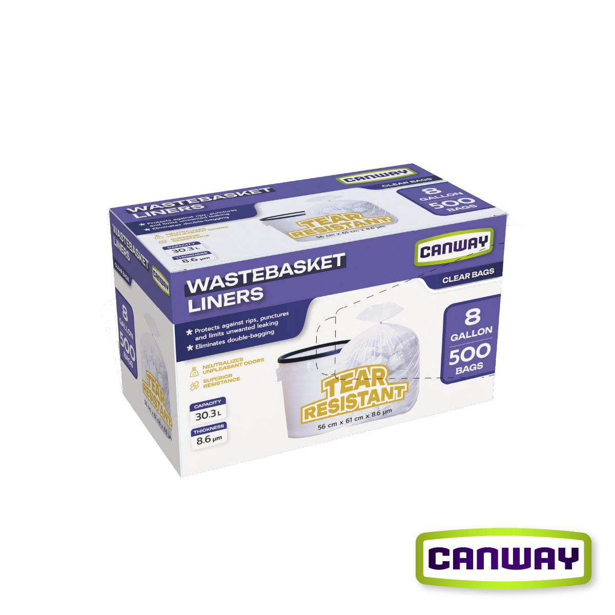 Bolsas Basura Papelero 56 x 61 cm Canway 500 un