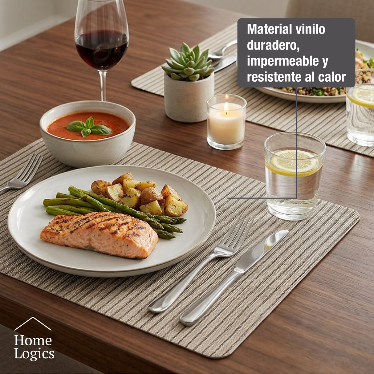 Set 4 Individuales Minimal Collection Beige Home Logics