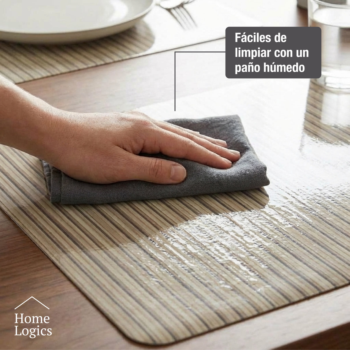 Set 4 Individuales Minimal Collection Beige Home Logics