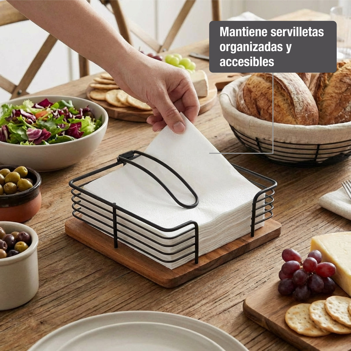 Servilletero Acacia con Stopper 5five 1 un