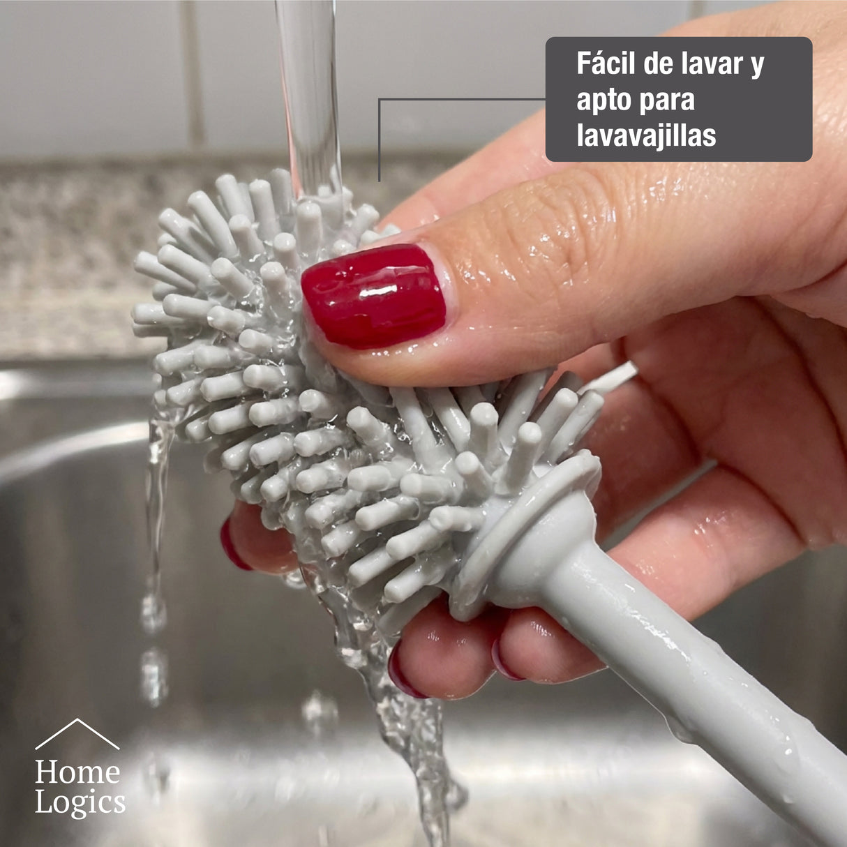 Set 2 Cepillos Botellas Silicona Home Logics 1 un