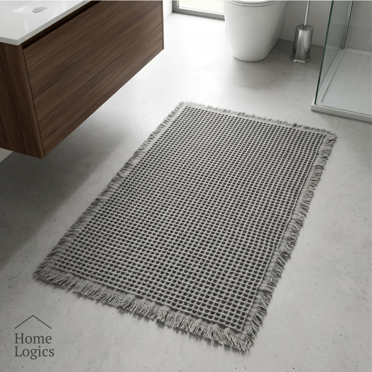 Mat de Baño Waffle Grey 50x80cm Home Logics 1 un