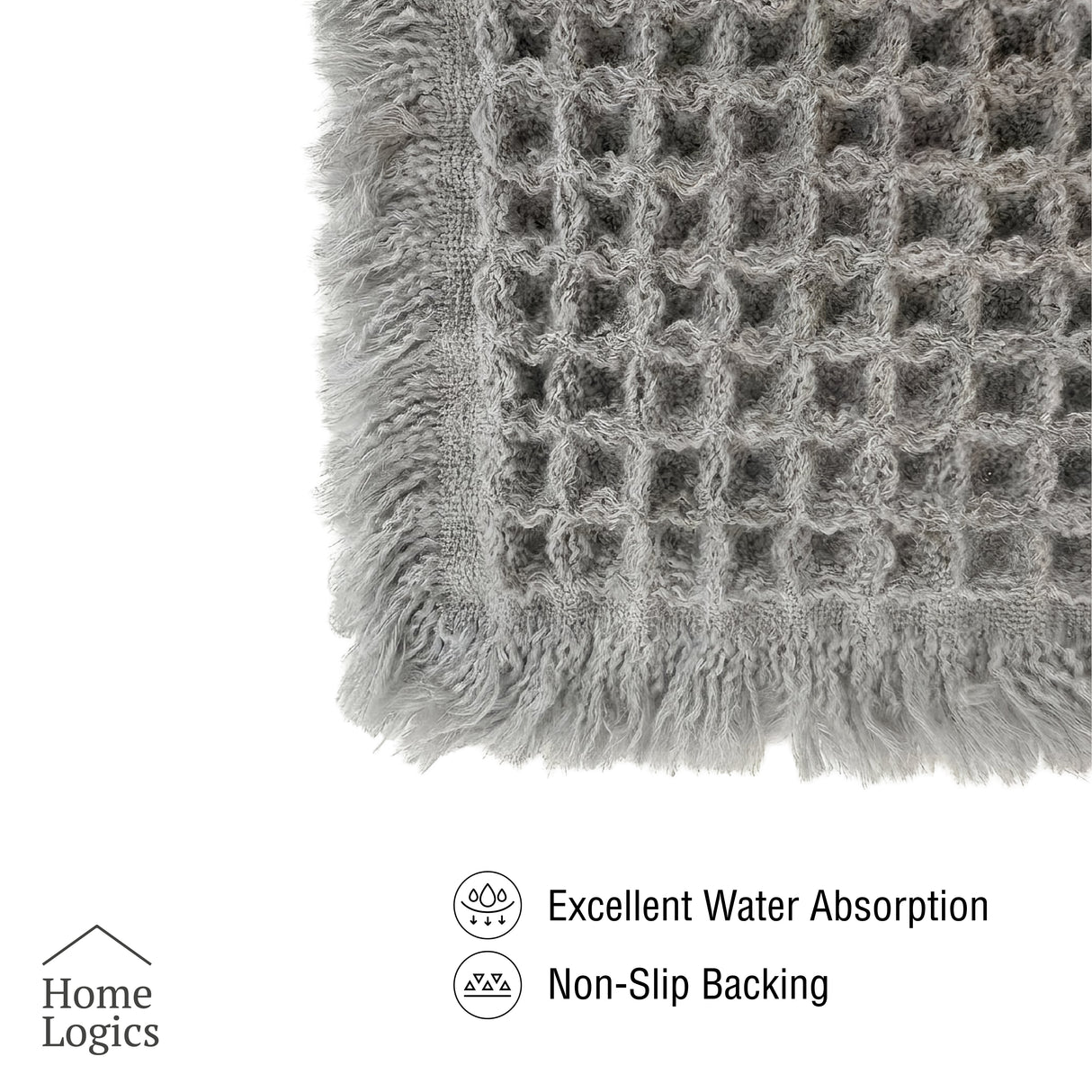 Mat de Baño Waffle Grey 50x80cm Home Logics 1 un