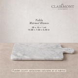 Tabla de Mármol Blanco 38x18x1 cm Clairmont 1 un