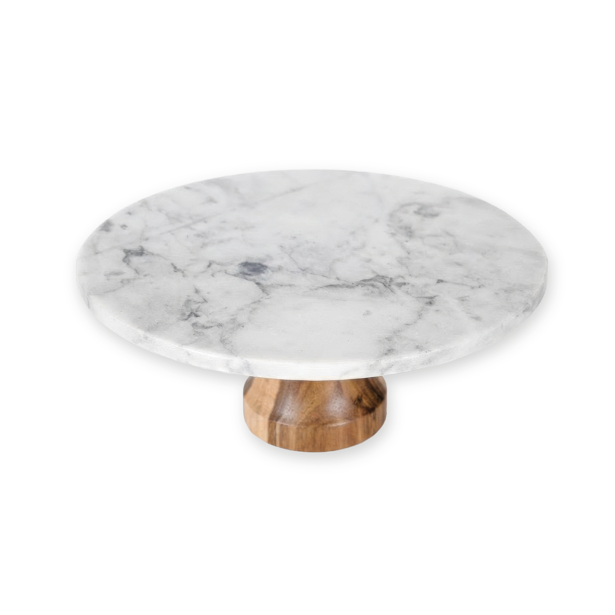 Tortero de Mármol Blanco y Madera de Acacia Clairmont 1 un