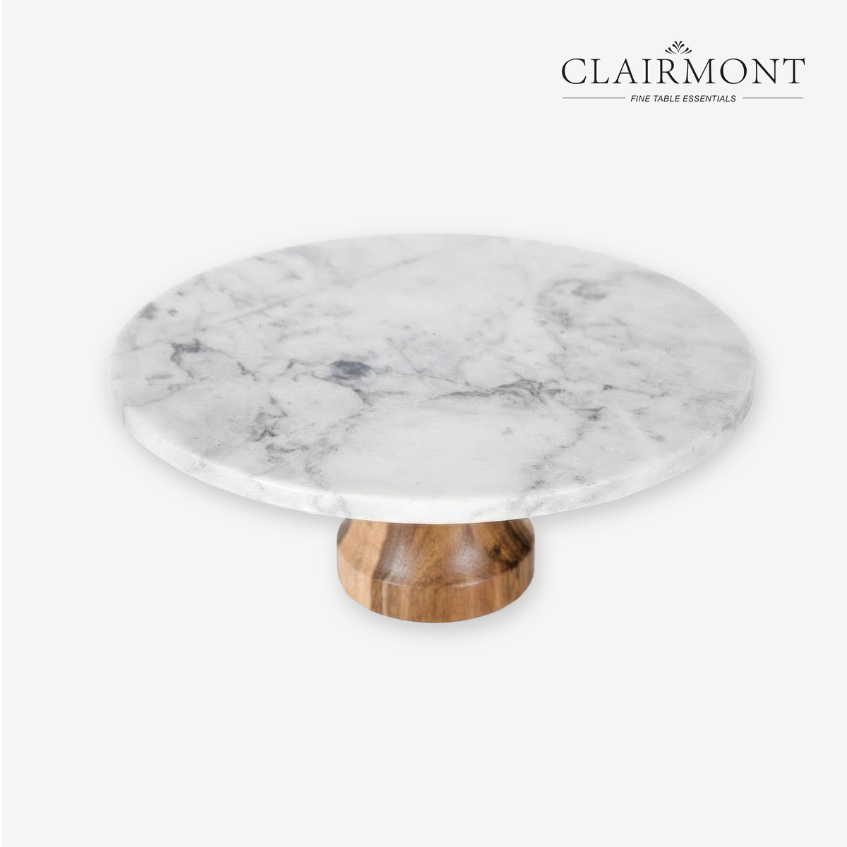 Tortero de Mármol Blanco y Madera de Acacia Clairmont 1 un
