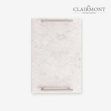 Bandeja de Mármol Blanco con Asas Plateadas Clairmont 1 un