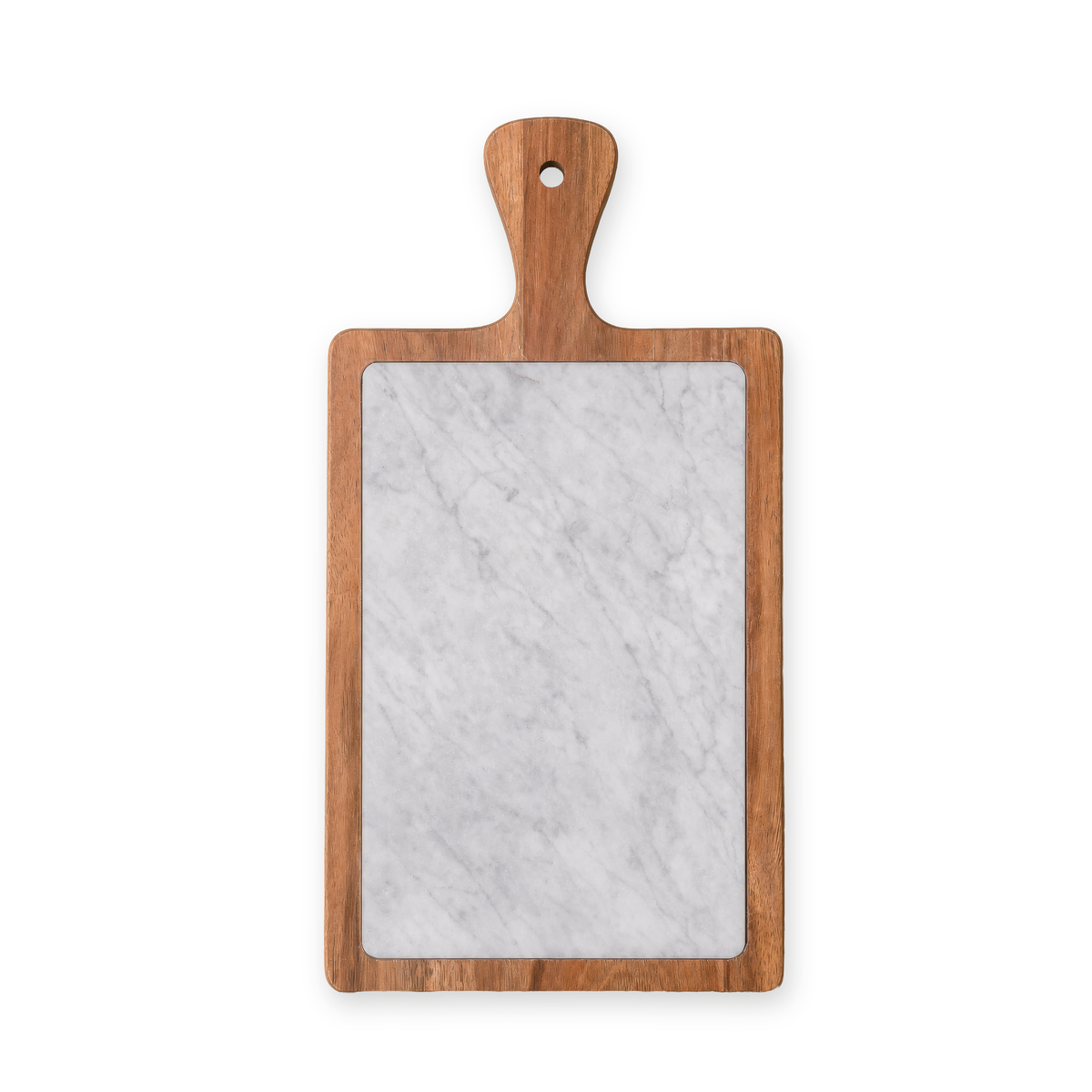 Tabla de Madera de Acacia y Mármol Blanco Clairmont 1 un