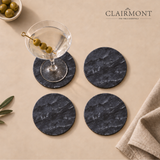 Set 4 Posavasos Premium de Mármol Negro Clairmont 1 un