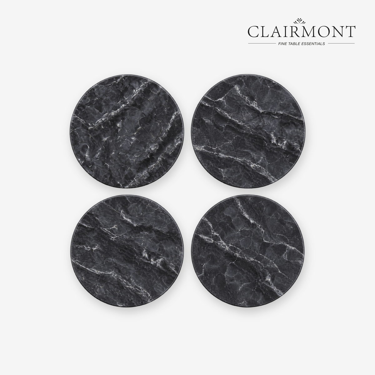 Set 4 Posavasos Premium de Mármol Negro Clairmont 1 un