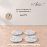 Set 4 Posavasos Premium de Mármol Blanco Clairmont 1 un