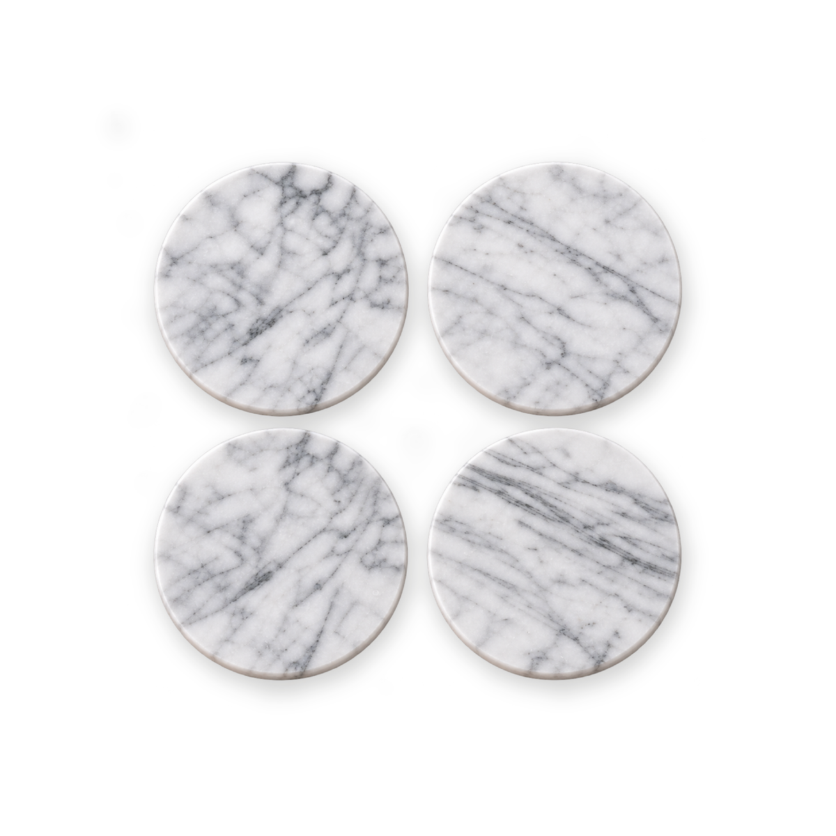 Set 4 Posavasos Premium de Mármol Blanco Clairmont 1 un