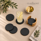 Set 6 Posavasos de Pizarra con Base Organizadora de Bambú Clairmont 1 un