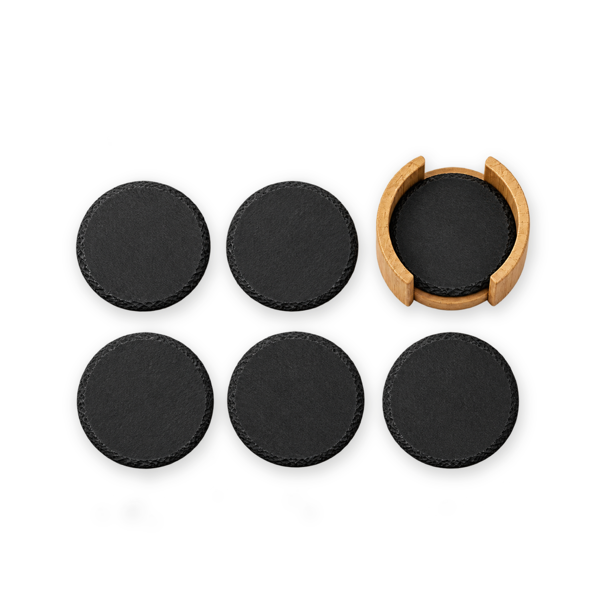 Set 6 Posavasos de Pizarra con Base Organizadora de Bambú Clairmont 1 un