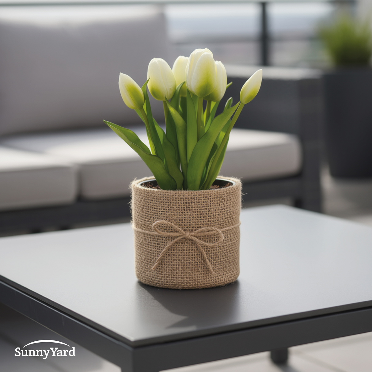 Ramo de Tulipán White Artificial SunnyYard 1 un
