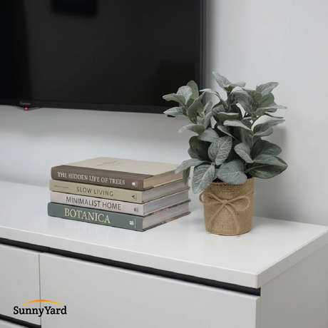 Silver Leaf Artificial con Macetero SunnyYard 1 un