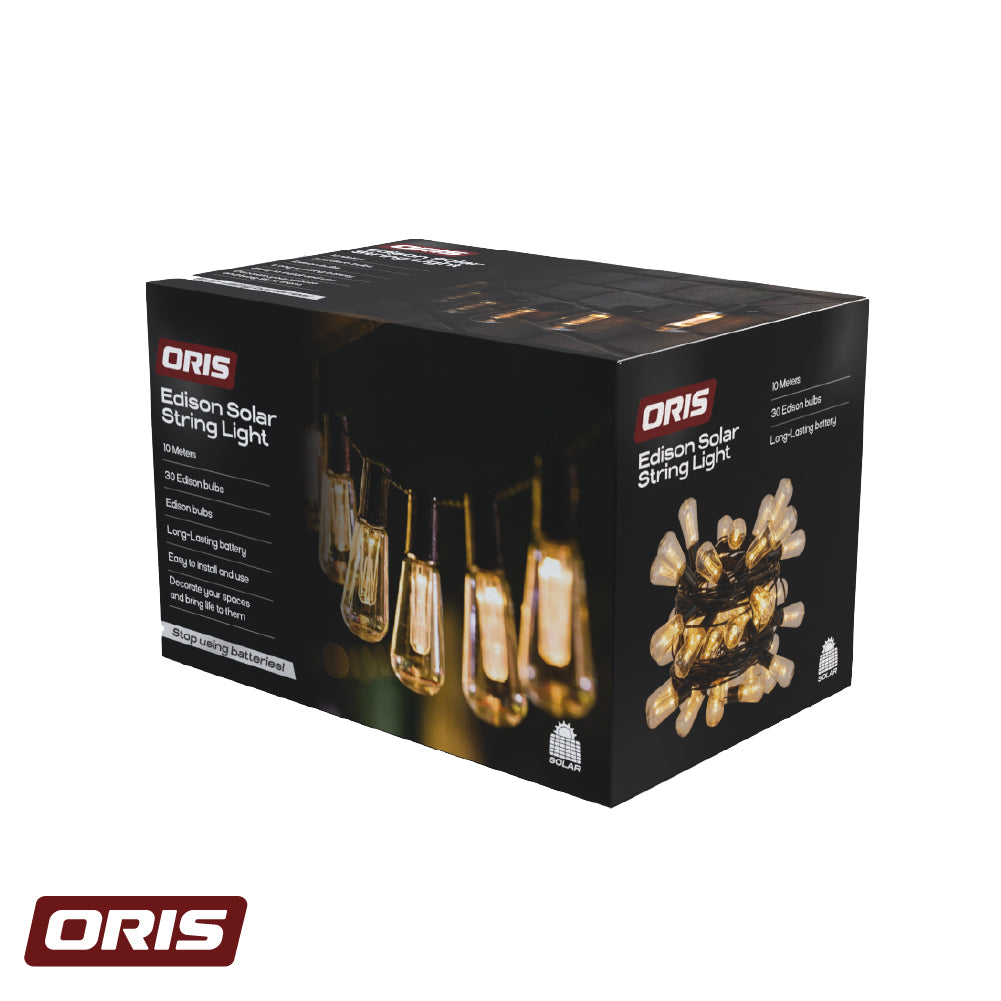 Guirnalda Decorativa Edison Solar 30 LED 12m Oris 1 un
