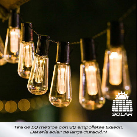 Guirnalda Decorativa Edison Solar 30 LED 12m Oris 1 un