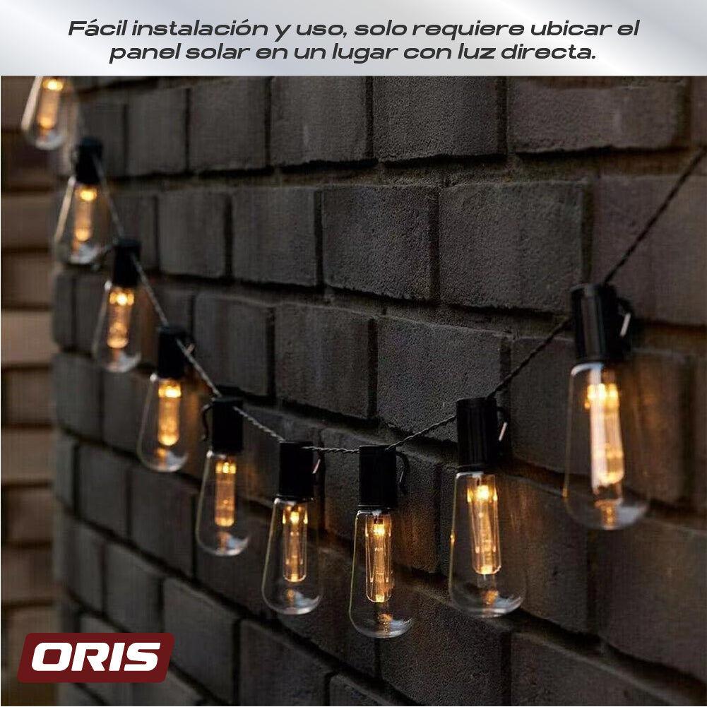 Guirnalda Decorativa Edison Solar 30 LED 12m Oris 1 un