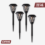 Set 4 Luces Solares Estaca Jardín 8 Lúmenes 1 un
