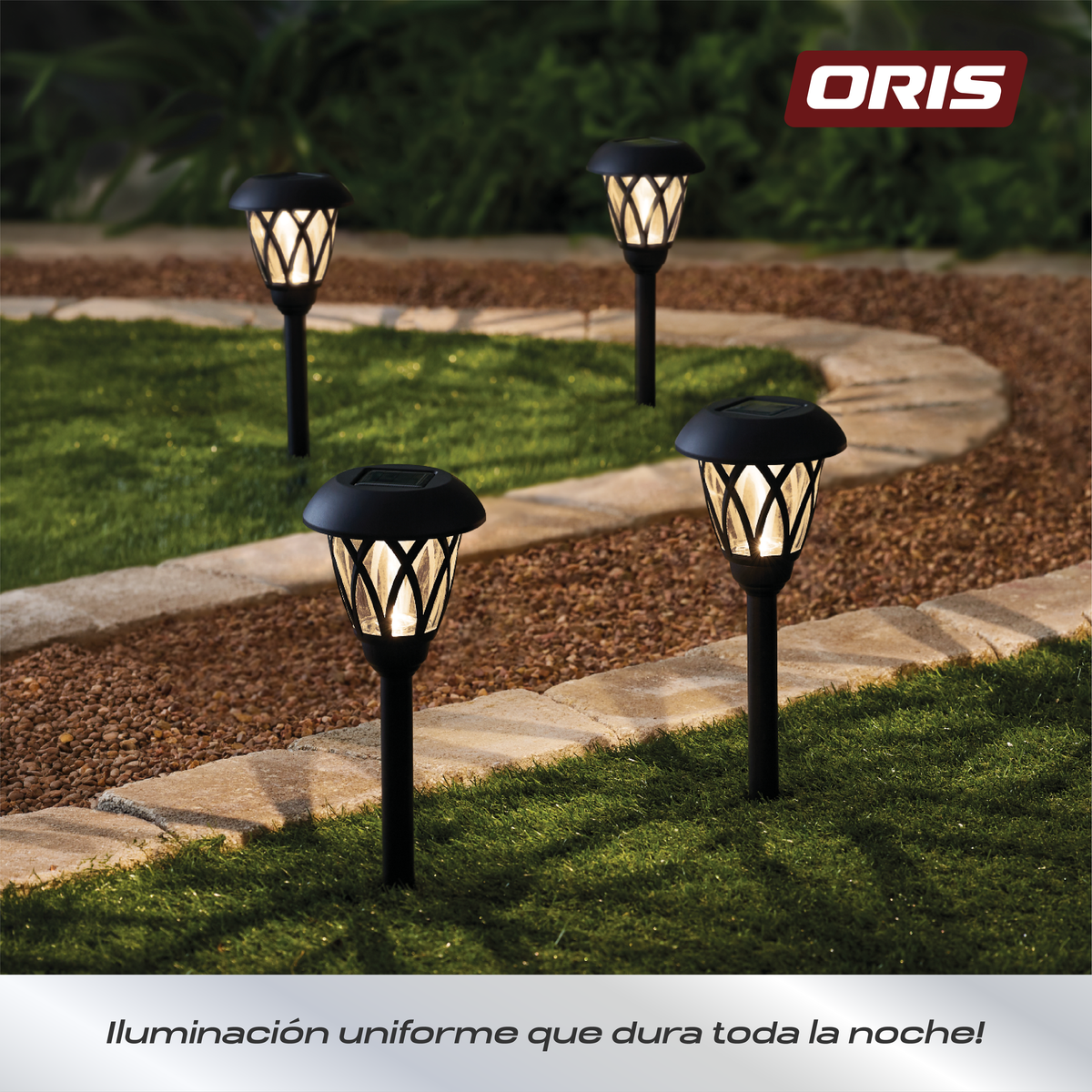Set 4 Luces Solares Estaca Jardín 8 Lúmenes 1 un