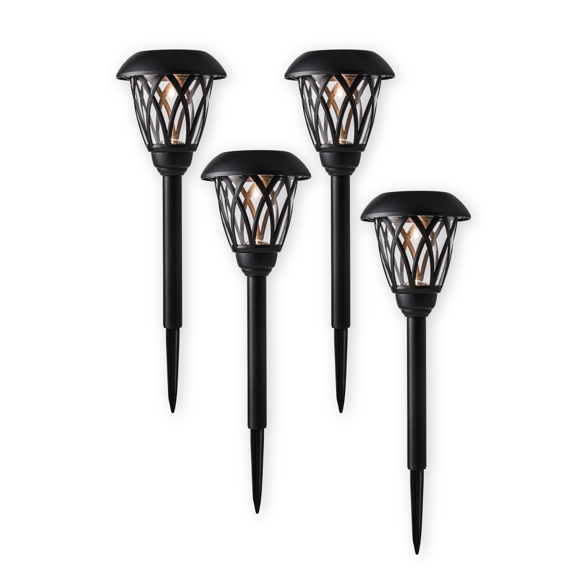Set 4 Luces Solares Estaca Jardín 8 Lúmenes 1 un