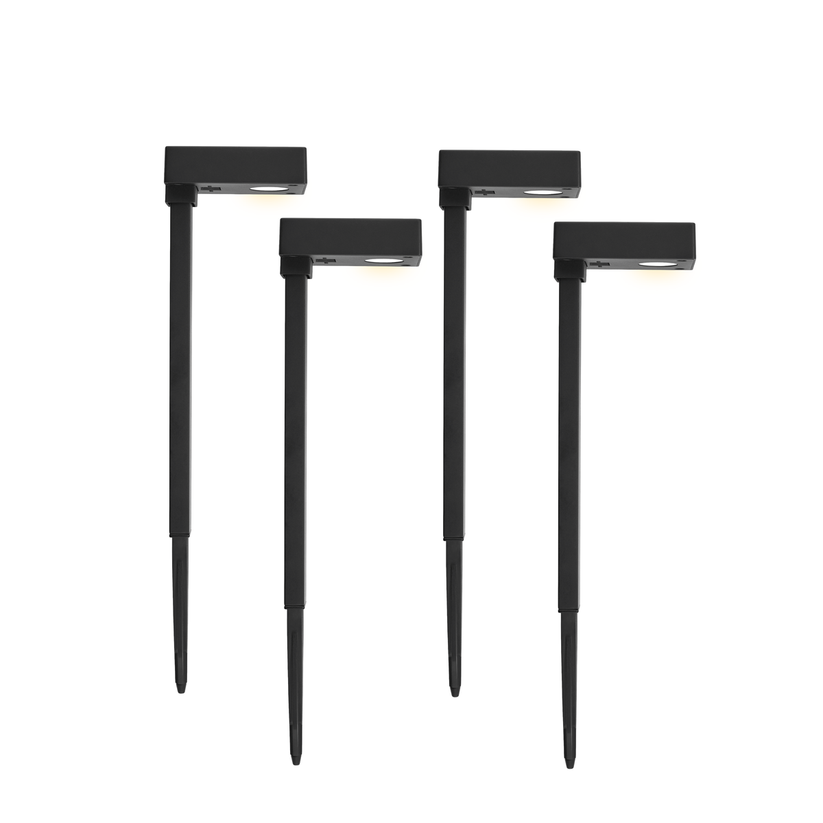 Set 4 Luces Solares Estaca Cuadrada 15 Lúmenes 1 un