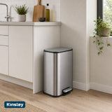 Basurero Rectangular Slim de Acero Inoxidable con Pedal Kinsley 1 un