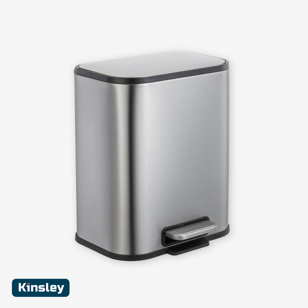 Basurero Rectangular Slim de Acero Inoxidable con Pedal Kinsley 1 un