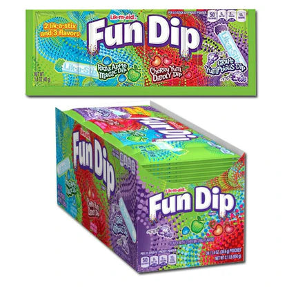 Caramelo Fun Dip Manzana Cereza Uva Lik-m-aid 24 x 39,7 g