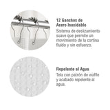 Cortina Baño Waffle 180 x 183 cm White Home Logics 1 un