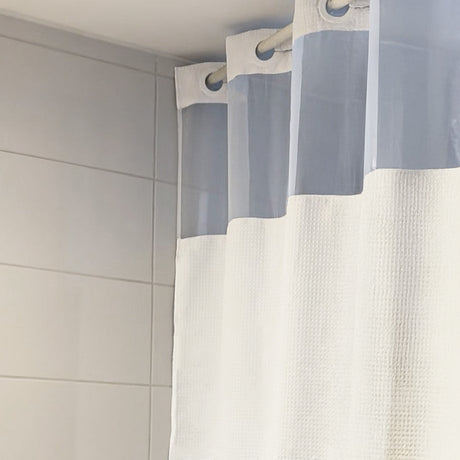 Cortina Baño Waffle Sistema 3 en 1 sin Ganchos 180 x 183 cm White Home Logics 1 un