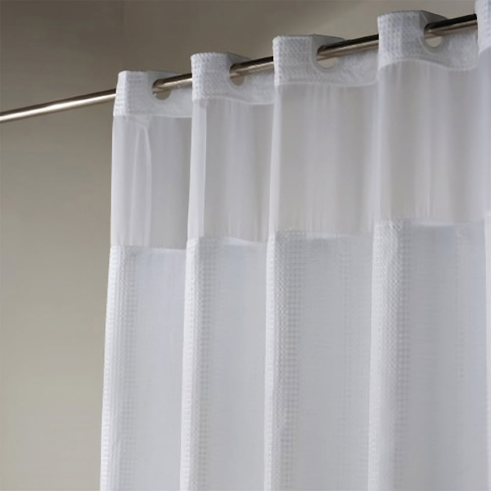 Cortina Baño Waffle Sistema 3 en 1 sin Ganchos 180 x 183 cm White Home Logics 1 un