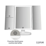 Espejo Maquillaje Triple Aumento Led Luam 1 un