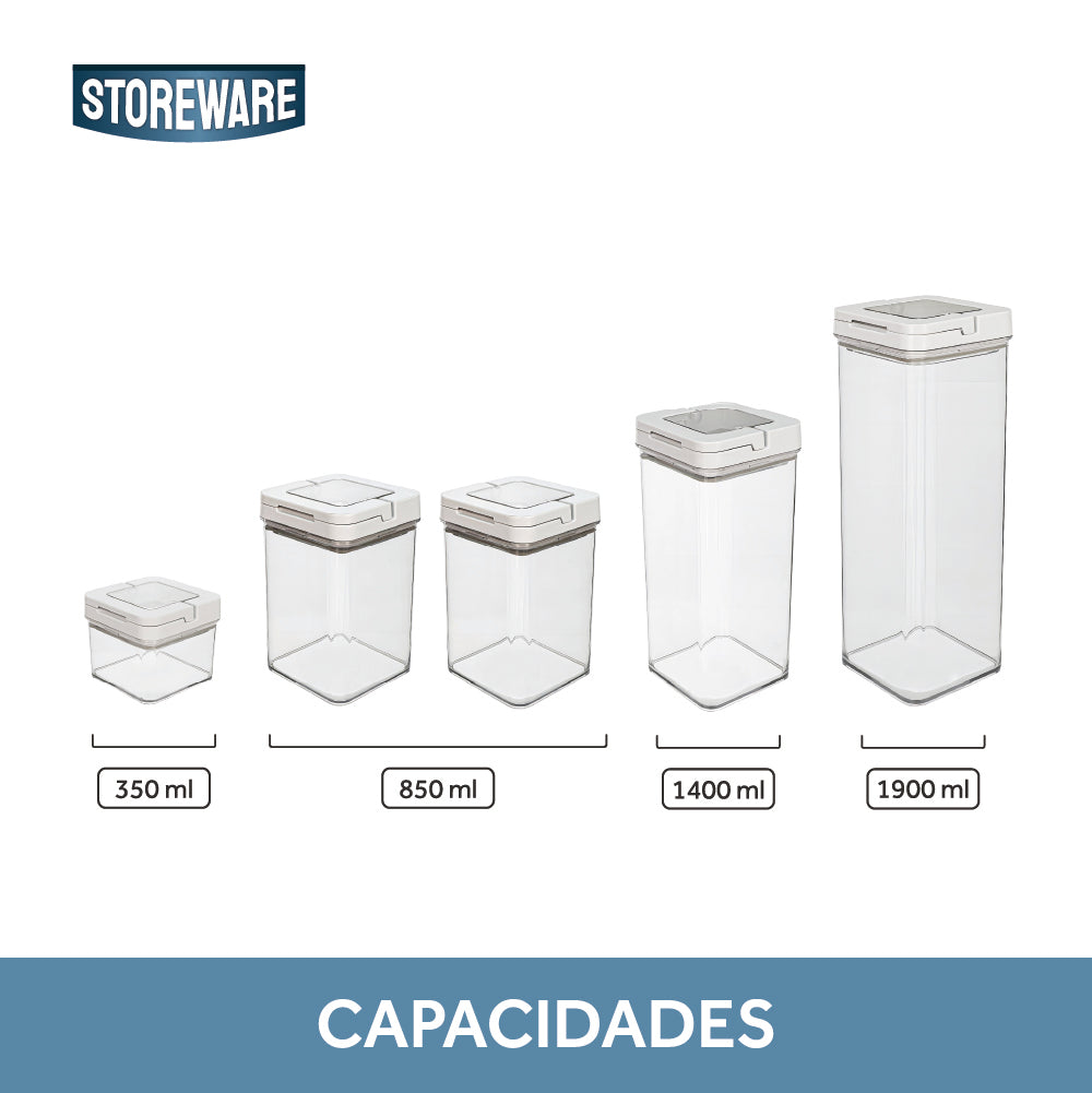 Set 5 Contenedores Herméticos Alimentos Storeware 5 un