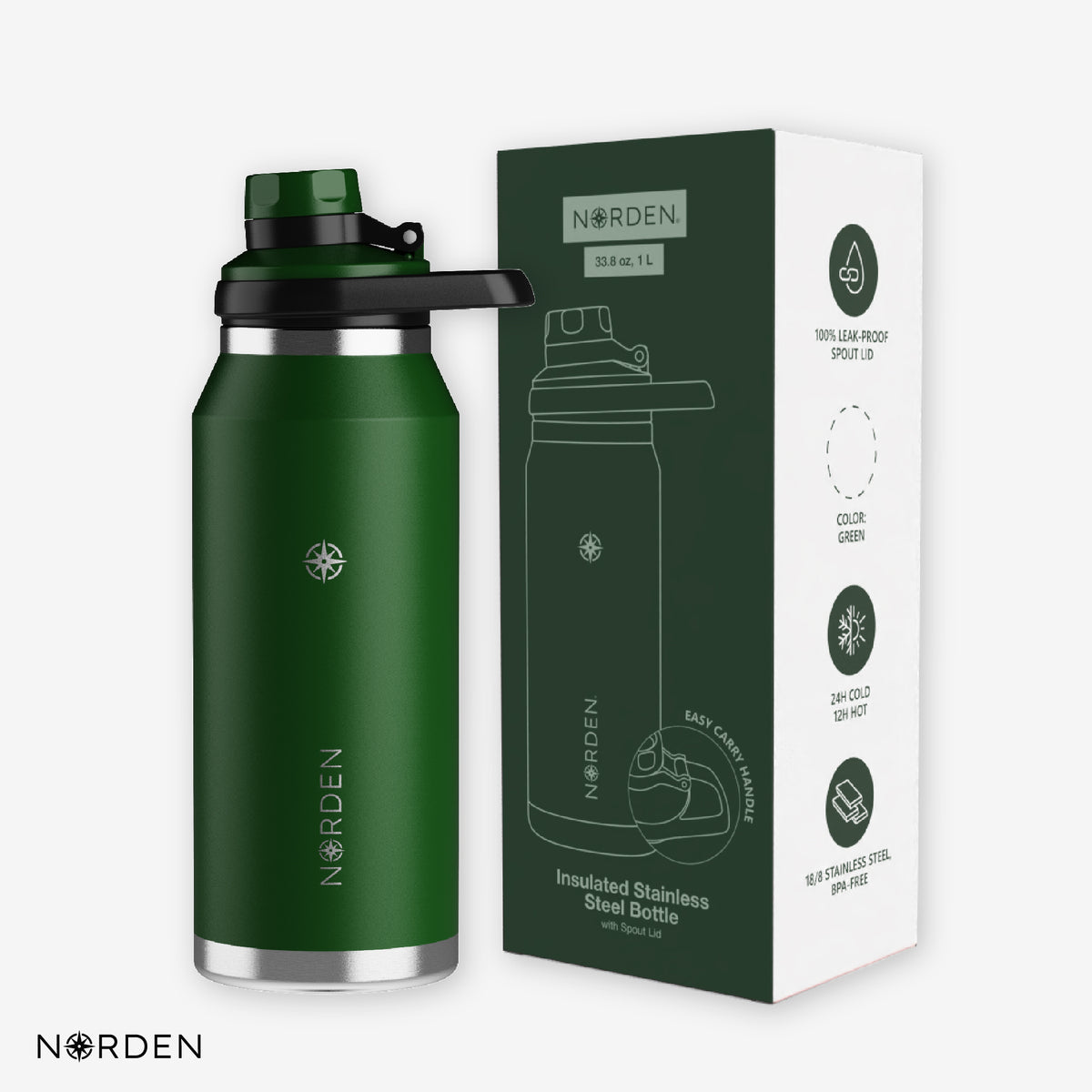 Botella Térmica Acero Inox Green 1000 ml Norden 1 un