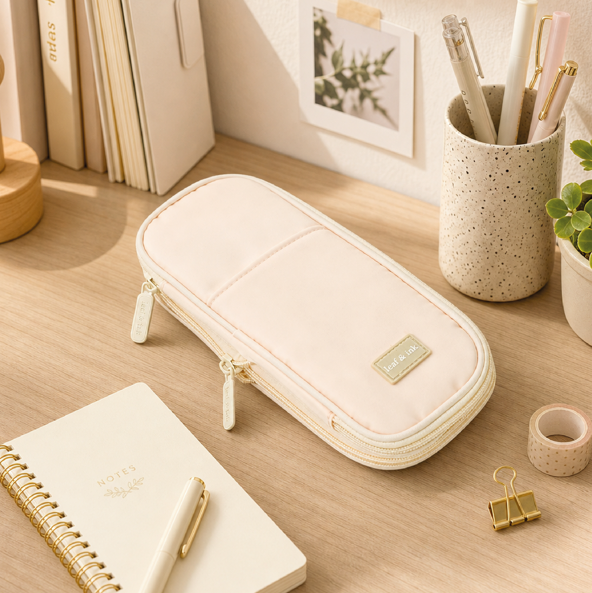 Estuche Organizador Expandible leaf & Ink Soft Sand 1 un